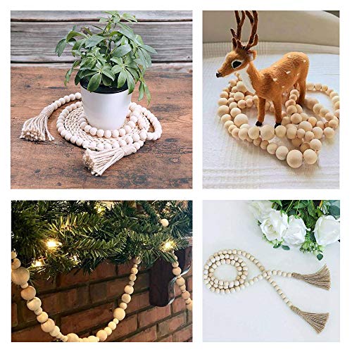 LotFancy 500pc Wooden Beads, 6 Sizes Unfinished Natural Wood Beads for Crafts, Round Predrilled Wooden Balls for Garland Macrame Jewelry Farmhouse Décor (8mm 10mm 12mm 14mm 16mm 18mm)