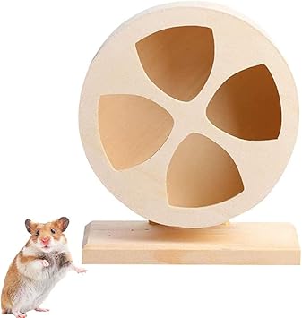 Amazon Yurika ハムスター回し車 静かハムスター ハムスター ハウス 小動物用ケージ木製 静音 サイレントホイール ホイール ランニング 運動不足解消 ホイール ハムスター おもちゃケージに固定可能 スタンド付き ｌサイズ 直径29cm高32ｃｍ 花タイプ Yurika