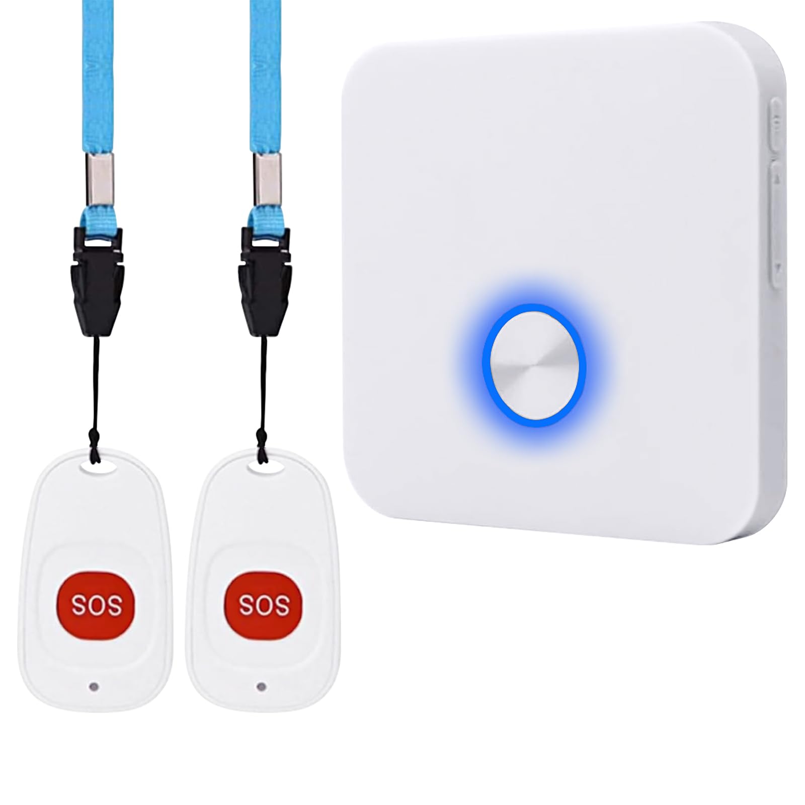 ALEENFOON Patient elderly Alert Alarm System Rechargeable Wireless Pager Alarm Home Safety Emergency Call Button Doorbell Elderly Caregiver Personal Pager for Kids Handicapped Pregnan (2 to 1)