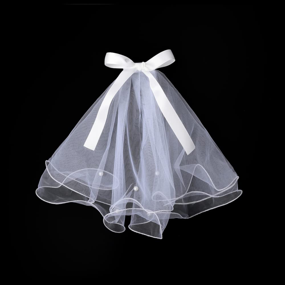 Photo 1 of Gigicloud Dog Bride Costume Pet Wedding Veil with Clip Handmade Dog Hair Bow Veil Headwear Accessories Pet Wedding Outfit Dress for Birthday Valentine's Day Party Decoration