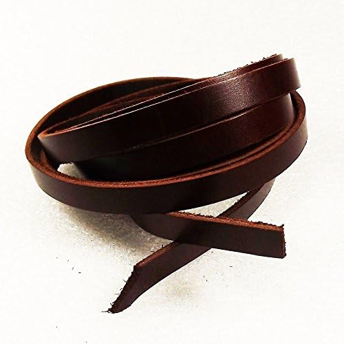 Chocolate Dark Brown Leather Srap Strips Lacing 3/8" wide x 79" long 5-6 oz thick