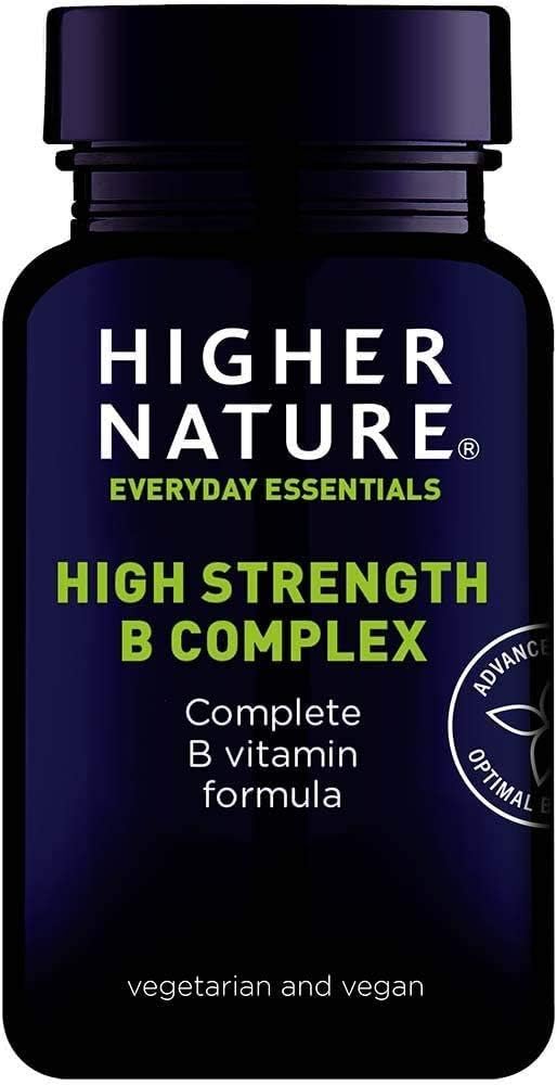 Higher Nature - High Strength - Vitamin B Complex - Reduce Tiredness - Supports Nervous System - Vegan Friendly - 90 Capsules