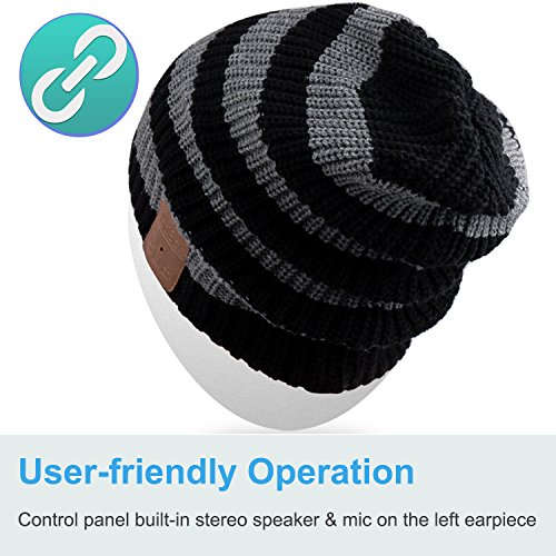 image for Rotibox Winter Fashional Bluetooth Beanie Hat Music Cap with Wireless 