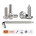 Aootf License Plate Screws- Anti Theft Car Plate Screws Bolts, Stainless Steel Security Fasteners Hardware for Front Rear Tag Plates, with Black Chrome Caps