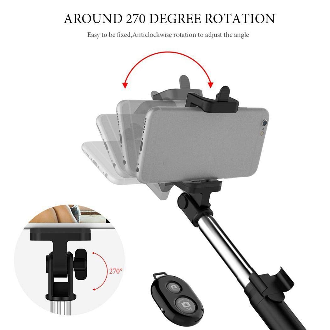 Kirken Wireless Bluetooth Selfie Stick Handheld Foldable Mini Tripod Clip Holder Tripod