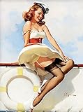 1940s Pin-Up Girl Sailor Girl Picture Poster Print Vintage Art Pin Up