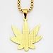 MCSAYS Man's Fashion Hip Hop Weed Hemp Leaves Marijuana Leaf Pendant 18K Gold Plated Hip Hop King Queen Pendant Necklace Gifts (Leaf)