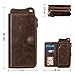 iPhone XR Wallet Case Leather Cases with Kickstand and Card Holder Shockproof Protective Case for iPhone XR 6.1Inch (Deep Brown)
