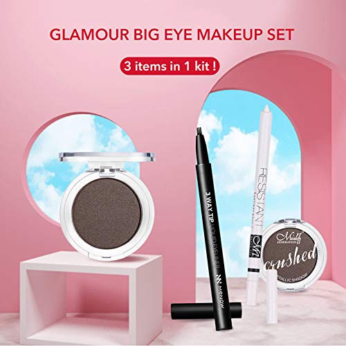 wewa98698 Waterproof Sweat Proof Eyeshadow Powder Liquid Eyeliner Primer Set Eye Makeup for Women - 4