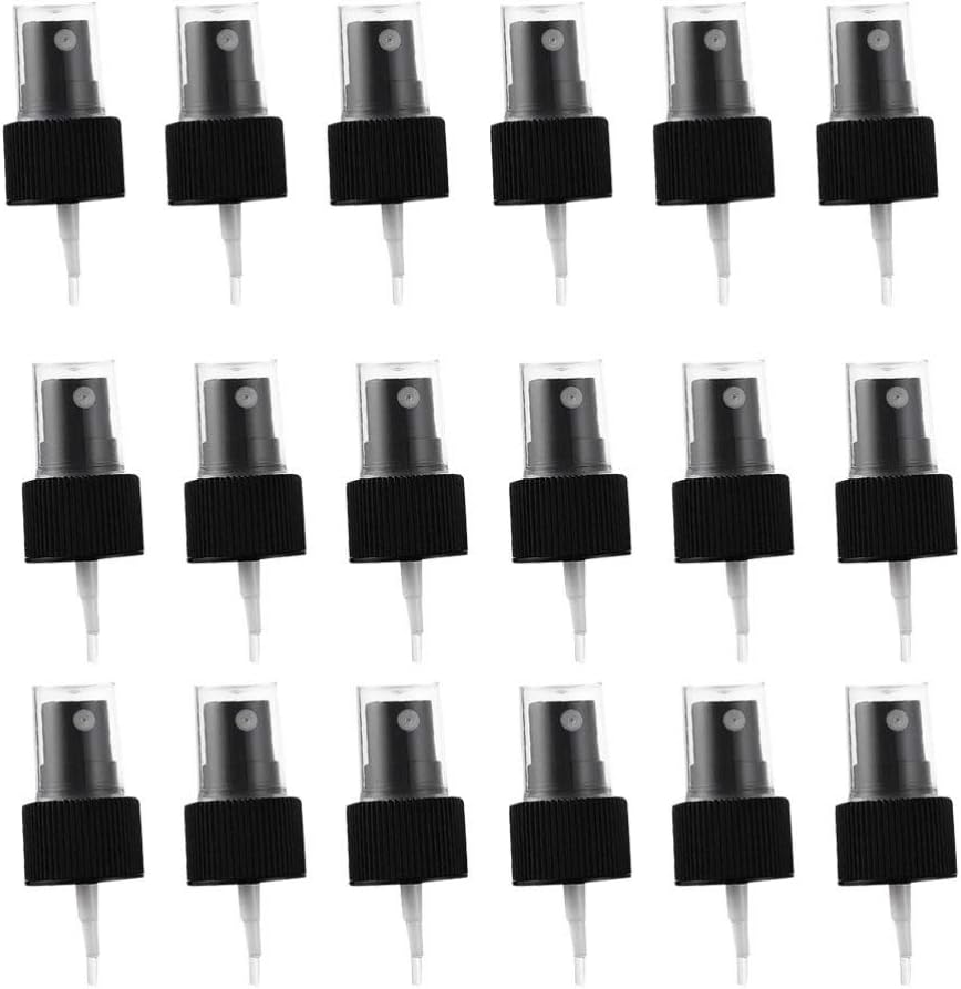Mobestech Spray Tops Essential Oil Fine Mist Sprayer Cap Replacement Pump Black Spray Bottle Tops for 27mm Bottle Nozzle 20 Pcs