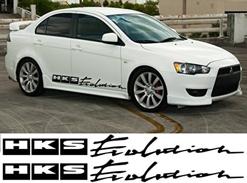 HKS EVOLUTION SIDE GRAPHIC STICKER DECAL COLT LANCER EVO L200 ASX MITSUBISHI (Lime Green)