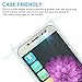 TJS Case for Samsung Galaxy J7 - Tempered Glass Screen Protector, Dual Layer Hybrid Shockproof Armor Marble Cover (White)