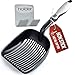 IPRIMIO Cat Litter Scooper with Deep Shovel - Non Stick Plated Aluminum Scoop - Designed by Cat Owners - Patented Sifter with Holder - Super Solid Handle - Black primary