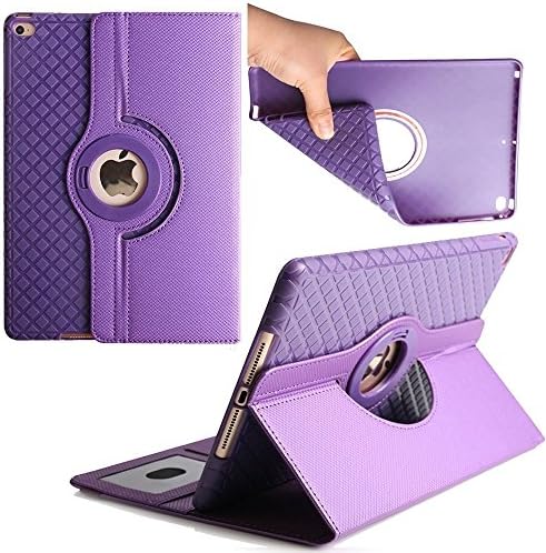 7.9 inch iPad Mini Rotatign Case ,elelcfan 360 Degree Rotating Stand Smart Screen Protective Case Flip Folio Cover For Apple iPad Mini 1/iPad Mini 2/iPad Mini 3 7.9 inch(iPad Mini 1/2/3,Purple)