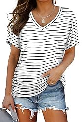 Tshirts for Womens Short Sleeve Vneck Summer Tops