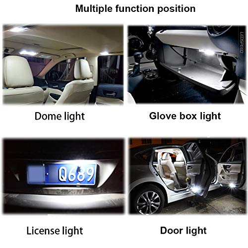 12v T10 194 Led Bulbs, 168 Led Bulbs, Bright 6500K 11SMD 5630 Chipset 2825 W5W Interior Light Led Bulbs for Vehicle Car Truck Dome Light Map Light Door Courtesy Light License Plate Light, Pack of 6 - Thumbnail 6