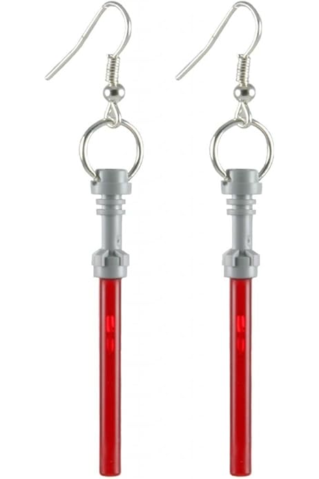 LEGO Light Saber Earrings Red Jewelry 