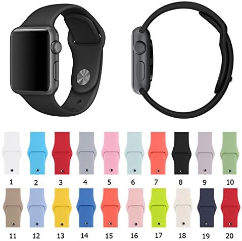 Apple Watch band 42mm , Bay King , Soft Sillicone Replacement Sport style for Apple Watch Models, Black color