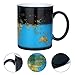 Doublewhale Funny Coffee Mugs,Heat Changing Coffee Magic Mug,Sensitive Ceramic Tea Cups,Days and Night Earth Map,Novelty Gifts for Father, Teacher, Kids and Friends-12 Oz
