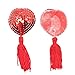 Colors Sexy Silicone Sequins Heart Shape Tassel Breast Nipple Cover Nipple Pasties