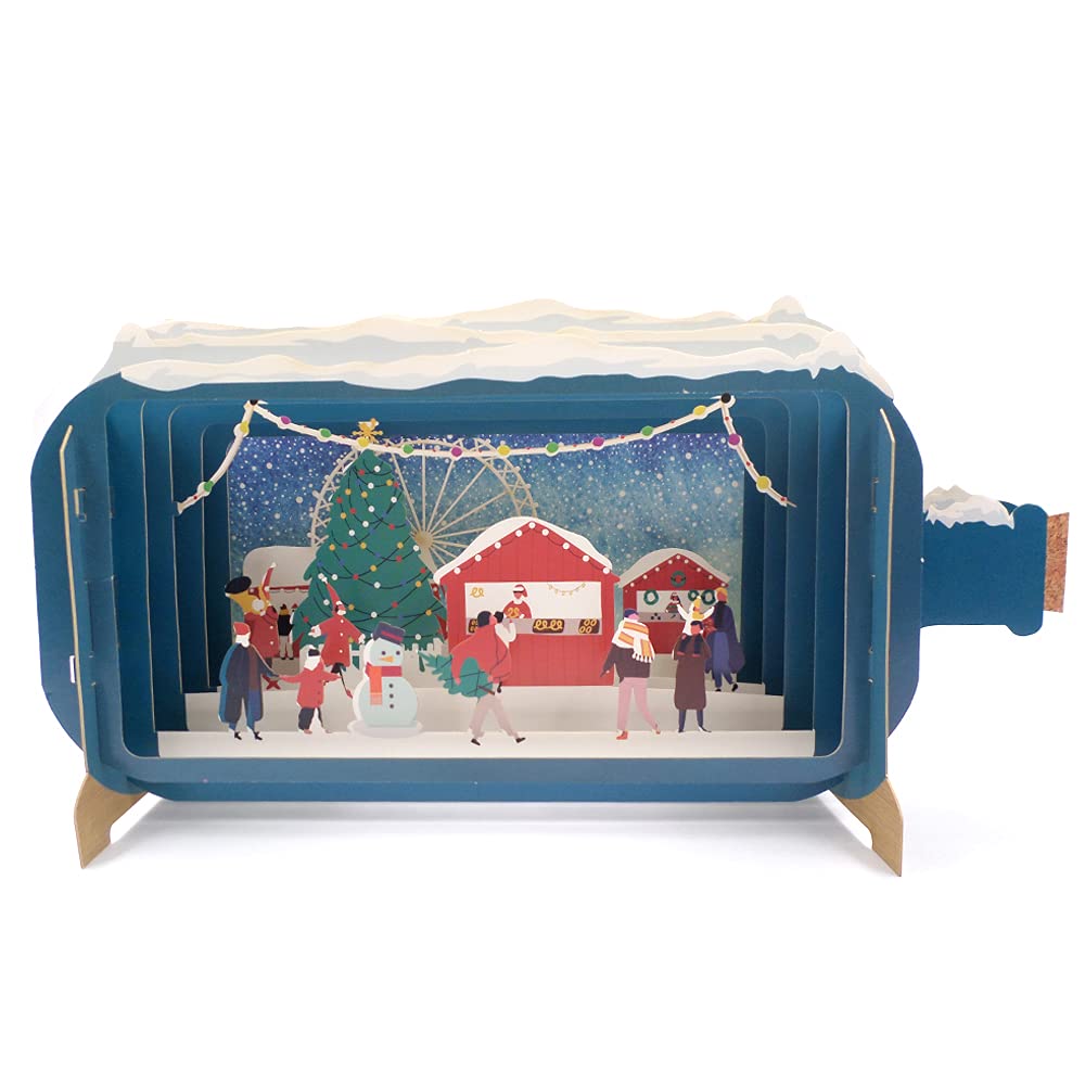 Alljoy Design Message in A Bottle Xmas Fair Pop Up Christmas Greeting Card by Alljoy Cards XMIB039 XMIB039