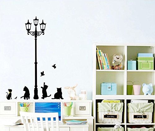 ZooYoo Black Cat Removable Wall Sticker Decal