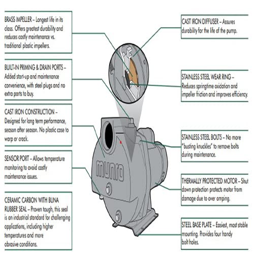 LP1502B Munro 2HP High Head Turf Irrigation Pump SelfPriming