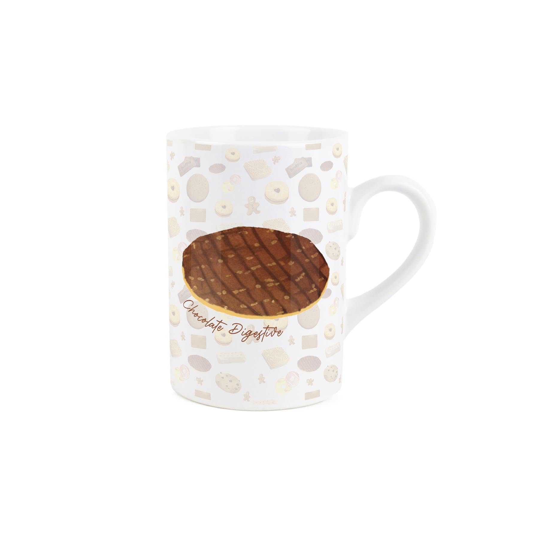 Purely Home Chocolate Digestive Ceramic Mug - Novelty British Biscuits/Cookie Print - Tea Coffee Gift/Present Mug