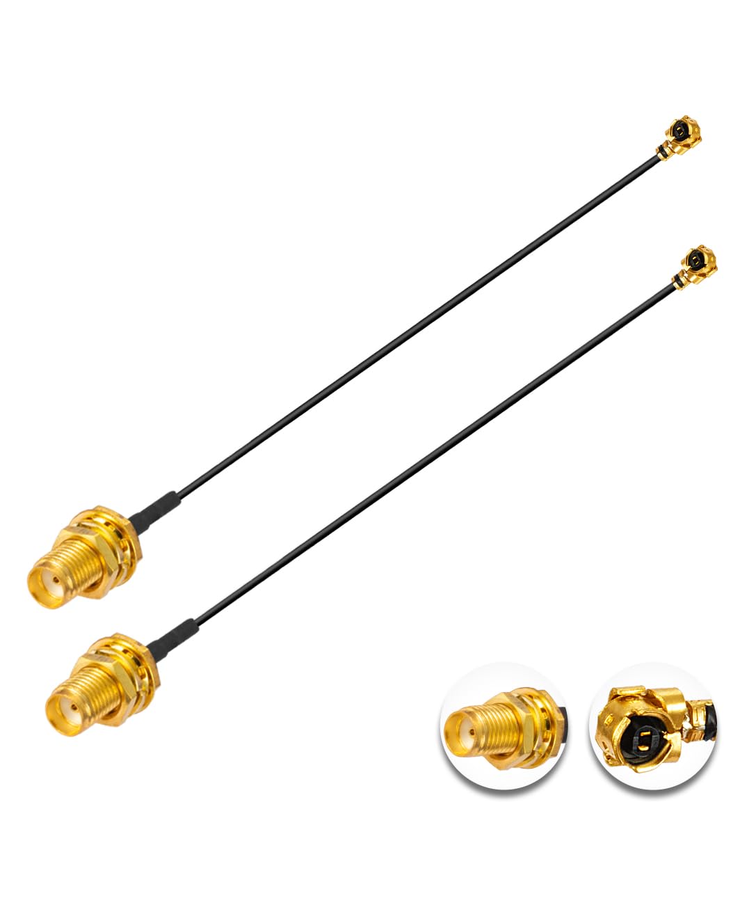 Vecys 2PCS U.F.L1 to SMA Female Low Loss Coaxial Cable 8" /20CM U.F.L1 1.13mm Mini-Coaxial Pigtail Cable for Wireless Routers Mini PCIE Network Cards PCI Wi-Fi WAN Repeater