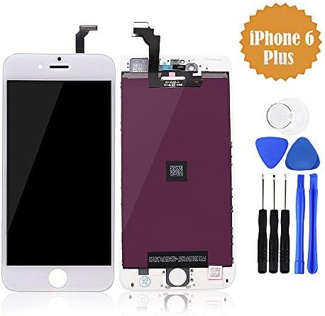 iPhone 6 Plus Screen Replacement, LCD Touch Screen Kit Digitizer Frame Assembly Set for iPhone 6 Plus (White)