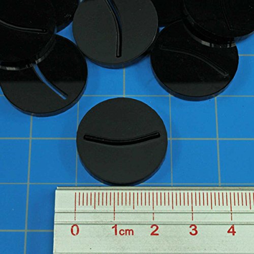 Paper Miniature Bases, 25mm Circle, 3mm Black (25)
