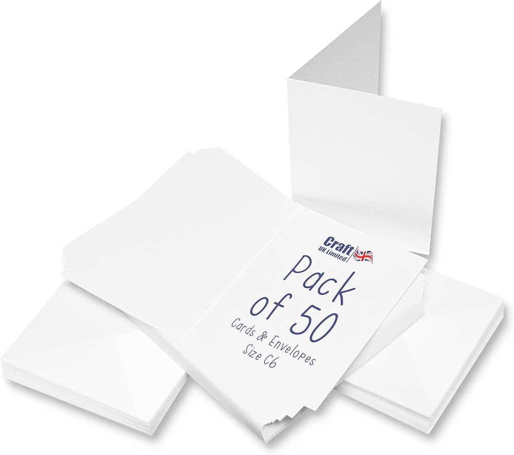 Crafts UK 50 Cards and Envelopes White C6 Brand Craft UK Limited 382 273