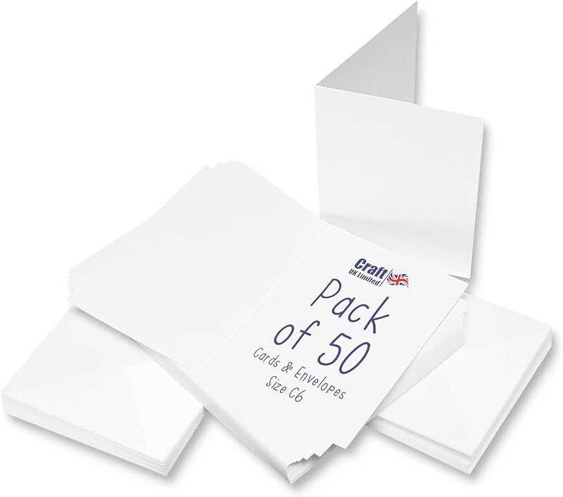 Crafts UK 50 Cards and Envelopes White C6 Brand Craft UK Limited 382 273