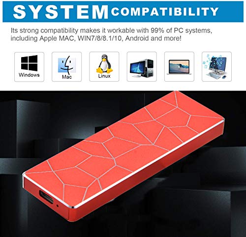 Externe Festplatte, Typ C, 1 TB, 2 TB, USB 3.1, tragbar, externe Festplatte, kompatibel für Mac, Laptop und PC (2 TB… – Bild 4