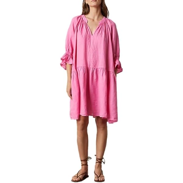 knee length dresses for ladies Johnny Was Calme Linen Button-Down Mini Dress — AfterRetail main image 1