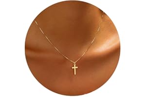 Hothrty Layered Cross Necklace for Women 14K Real Gold/Silver Plated Dainty Small CZ Cross Pendant Simple Choker Necklace Cut