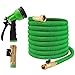 Joeys Garden Expandable Garden Hose - 50 Feet - Extra Strong Stretch Material with Brass Connectors - Bonus 8 Way Spray Nozzle Included