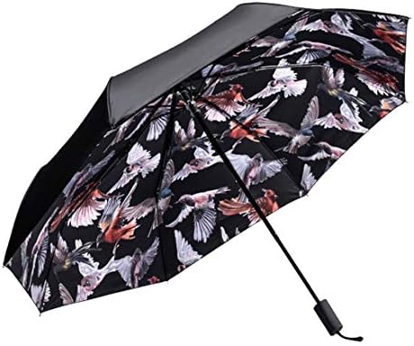 睛雨兼用 正規品送料無料 黒 色 新作製品 世界最高品質人気 産業 研究開発用品 大型家電 100 品質保証 Pcソフト Mhkbd Jp三折りたたみ旅行傘鳥のパターン女性の紫外線保護日傘傘防風防水傘ポータブル B07sdmb9jf 激安超特価 上品な の 生活雑貨