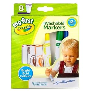 CRAYOLA MyFirst Washable Markers - Assorted Colours (Pack of 8) | Easy-Grip Markers Perfect for Toddlers Hands | Ideal…