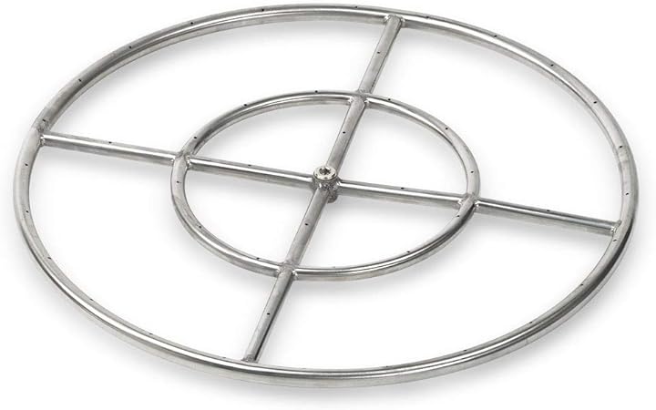 Amazon Com American Fireglass Stainless Steel Fire Pit Burner Ring 24 Inch Garden Outdoor