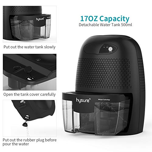 hysure Portable Mini Dehumidifier 2200 Cubic Feet Electric Safe