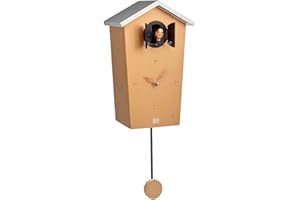 KOOKOO Birdhouse Copper, Modern Design Cuckoo Clock with 12 Natural Bird Voices or Cuckoo Call