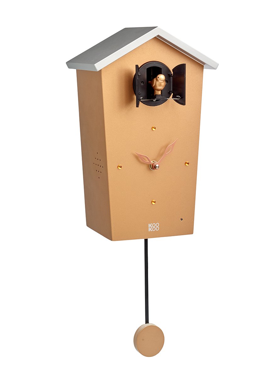 Photo 1 of KOOKOO Birdhouse Copper Limited Edition, Modern Design Cuckoo Clock with 12 Natural Bird Voices or Cuckoo Call