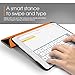 iPad Air 2 Case, Apple iPad Air 2 Case, rooCASE Origami Ultra Slim Fit Thin Lightweight Shell PU Leather Folio Case with Auto Sleep Wake Smart Cover, Black / Orange (will NOT fit New iPad 2017)