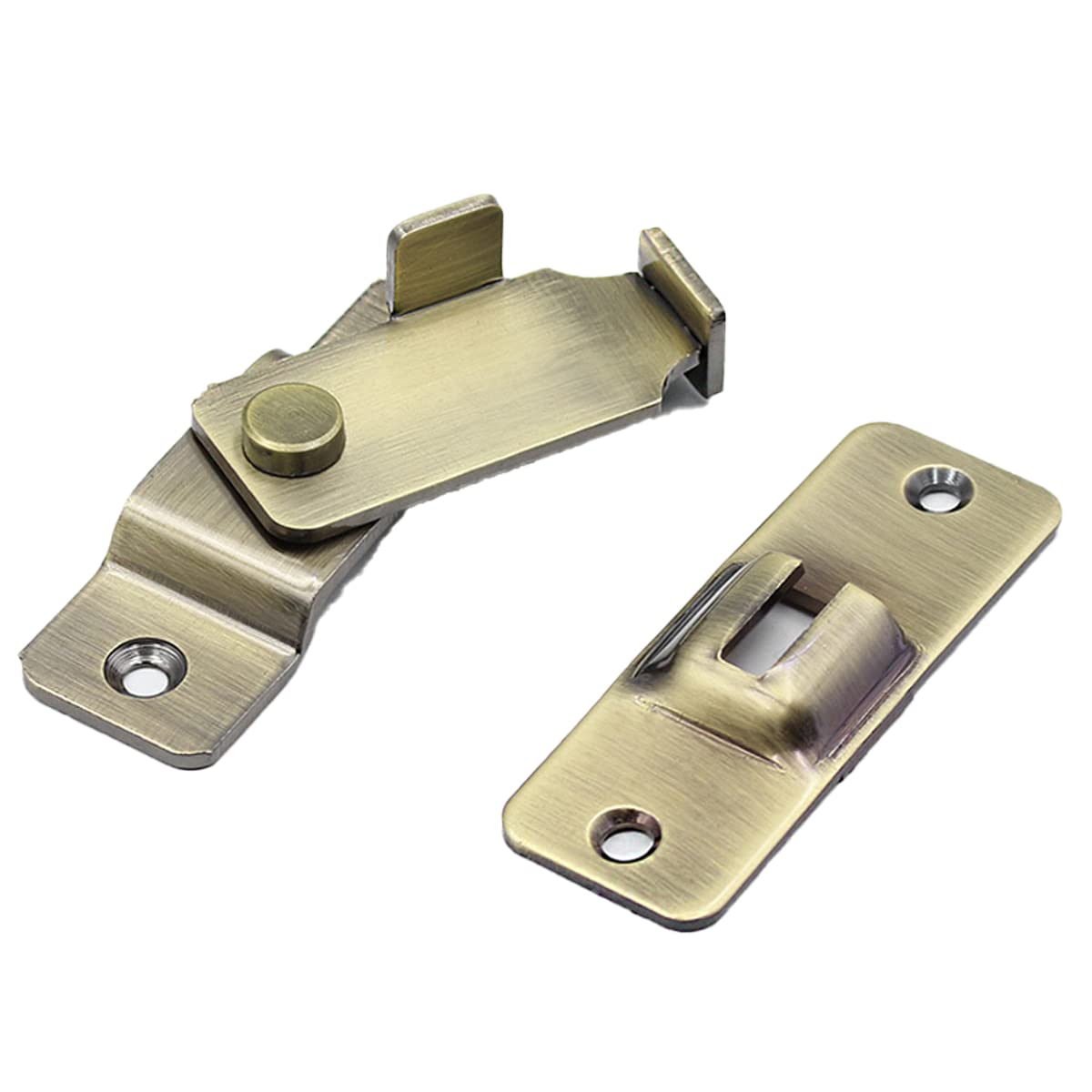90 Degree Right Angle Door Latch Bending Latch Buckle Bolt, Stainless Steel Cabinet Door Wardrobe Hasp Latch Lock,90°Buckle Hook Lock Bolt,Bronze