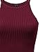 Women's Basic Ribbed Cropped Tank Top Burgundy M Size