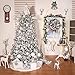Valery Madelyn 48 inch Frozen Winter Silver White Christmas Tree Skirt with Shimmering Silver and Faux Fur, Themed with Christmas Ornaments (Not Included)