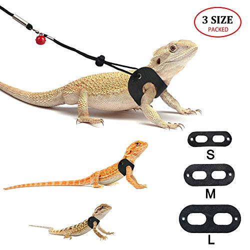image for Lyeiaa 3 Packs Bearded Dragon Harness and Leash Adjustable(S,M,L) - So