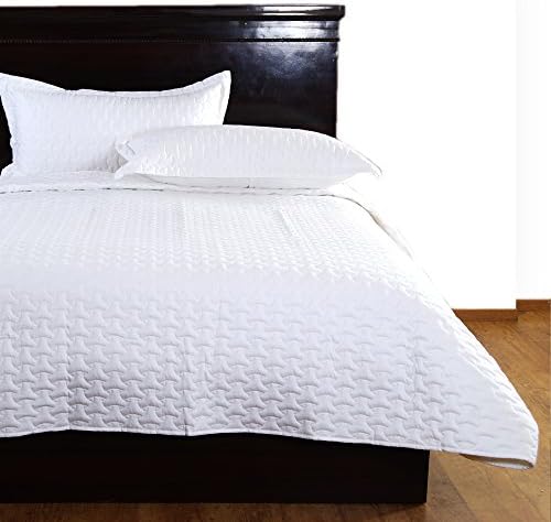 Cambay Linens Hotel Collection COSMO 100% Cotton Quilt Set Of 3 (Quilt And Two Std Shams),Queen