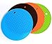 4PCS Multipurpose Silicone Drying Mat, Silicone Pot Holders, Trivets, Non Slip Heat Resistant Hot Pads (Round)